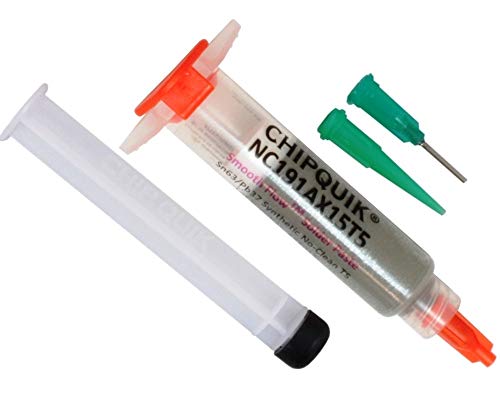 Chip Quik NC191AX15T5 Smooth Flow Leaded Solder Paste Sn63/Pb37 T5 15g Syringe