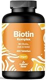 Biotin hochdosiert - 10.000 mcg - 400 Tabletten - Komplex mit Zink & Selen - Vegan & produziert in Deutschland - Verpackung kann variieren