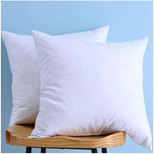 Set of 2, Cotton Fabric Pillow Inserts, Feather and Down Throw Pillow Insert, 26 X 26 Inches