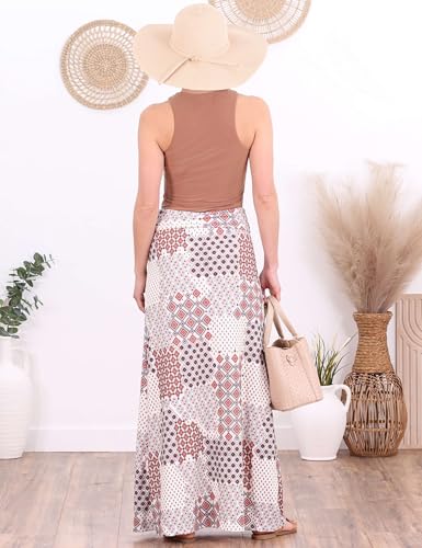 Image of Popana Long Maxi Skirt for Women, Flowy Long Skirts for Women | High Waisted Soft Trendy Rayon, Sundress Convertible Skirt, Long Length Bodycon Maxi Skirt, Petite and Plus Size