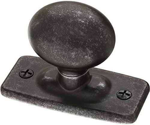 Liberty P28198K-DIR-C Knob with Backplate 1-1/4" (32mm), Distressed Iron