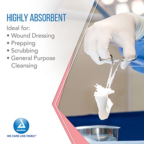 Dynarex Non-Woven Sponges, Non-Sterile Gauze, 2X2 And 4 Ply, Perfect For Facial Needs, Skin Treatment, & Wound Care, Made From Highly Absorbent Materials, 1 Sleeve Of 200 #TOP3