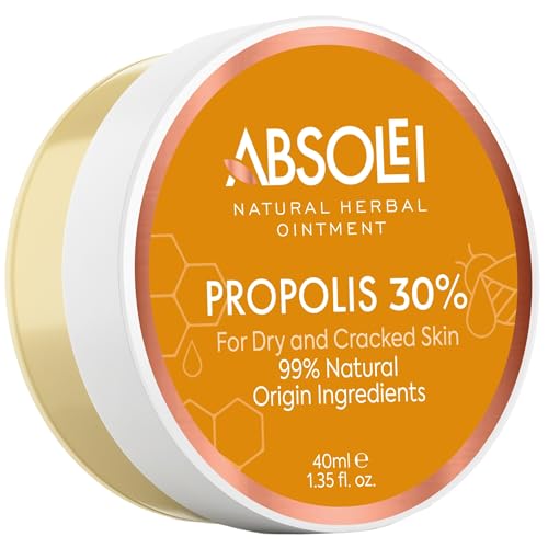 Absolei Pomada Propóleo, Pomada Natural de Propóleo al 30% para Pieles Secas, Agrietadas y con Picazón, 40 ml