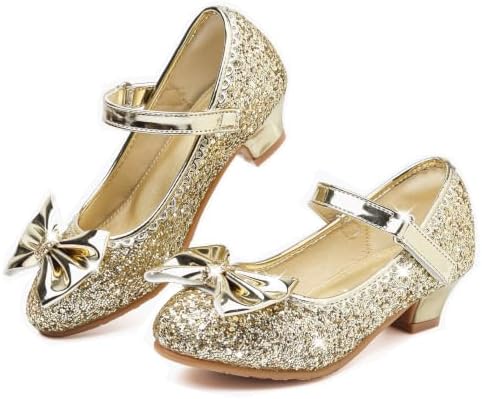 Princess Low Heels Toddler Girls Dress Shoes Cute Bowknot Sparkle...