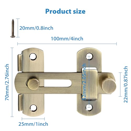 Image of Alise 4 Inch Bronze SUS304 Stainless Steel Gate Latches for Barn Door