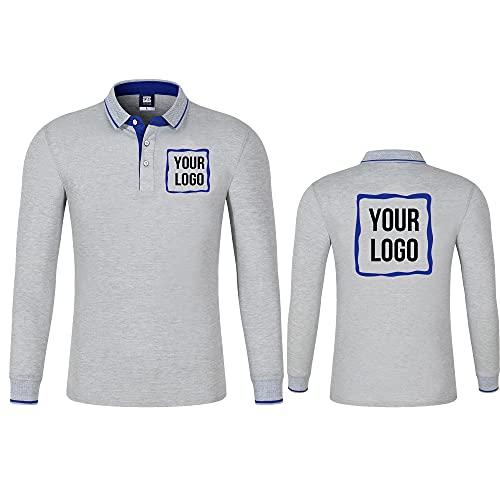 Personalized Men Long Sleev Polo Shirts Customized Casual Slim Fit Collar Shirt Work Shirt