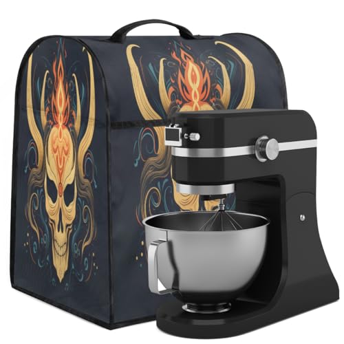 Coffee Maker Cover Bohemian Skull Kitchen Appliance Covers Small Appliance Covers Blender Cover Juicer Cover Dust Covers for Kitchen Appliances with Top Handle and Pockets,Washable,B742