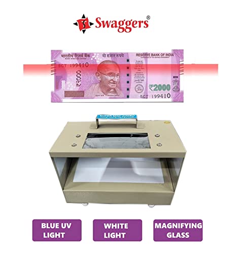 Image of swaggers Super Mini Jumbo Fake Note Detector /Duplicate Note Checking Detector with UV Blue and White Light- Metal Body