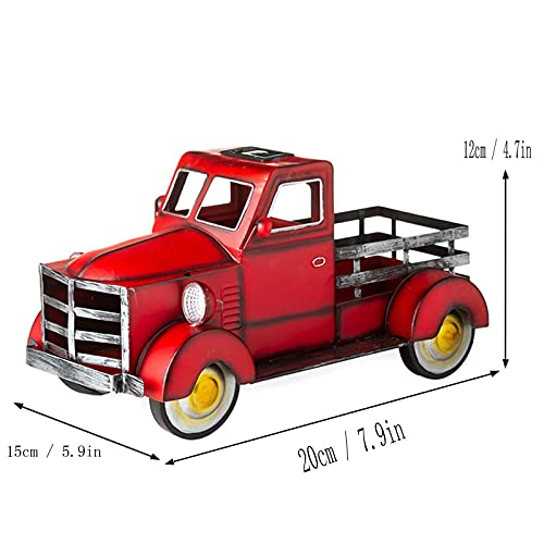 Solar Pickup Truck Garden Decor, Retro Style Pickup Truck Flower Pot With Car Light, Small Truck Flower Pot Planter, Metal Truck Planter Decoration For Outdoor Garden Desktop Ornaments (Green) #TOP5