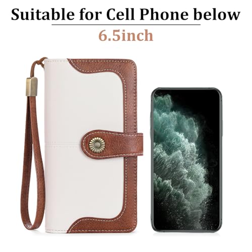Image of FALAN MULE Wallets for Women Trifold Wristlet Wallets Large Capacity RFID Blocking Ladies Purse Credit Card Holder