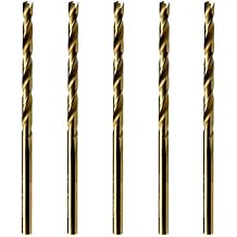 MAXTOOL No.25 5pcs Identical Jobber Length Drills Dia 0.1495" HSS M35 Cobalt Twist Drill Bits Wire Gauge Numbered Golden Straight Drill; JBN35G10R25P5