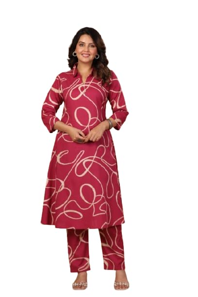 jisora Women's Pink Printed Cotton Co-ord Set-picture-24