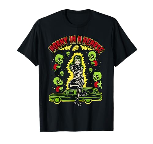 Voodoo Creepers Sexy Goth Girl Horny in a Hearse T-Shirt