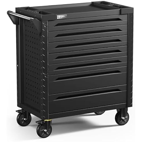 7-Drawer Rolling Tool Chest,34.2W x 18.1D x 37.4H inches,Tool Storage Cabinet with Brake Wheels,Lock & Key for Garage, Warehouse,Repair Shop,Workshop(7 Drawers)