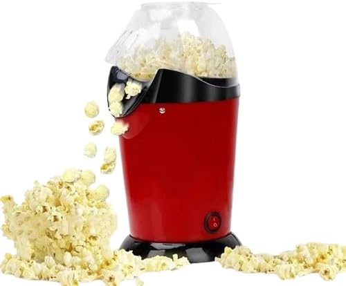 Generic Right On Time Store II Portable Popcorn Maker Hot Air Popper Electric Popcorn Making Machine For Home PM-1800, Normally, Red