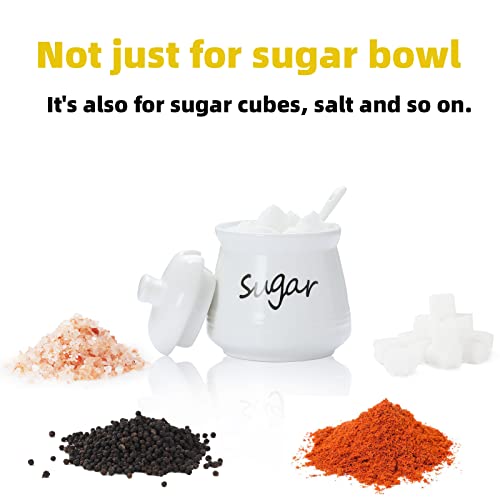 Ontube Ceramic Sugar Bowl With Lid And Spoon 12Oz (White) #TOP6