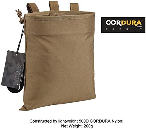 OneTigris Airsoft Molle Tactical Military Magazine Mag Tool Dump Pouch Drop Bag Recovery Pouch (Coyote Brown - 500D Cordura Nylon)