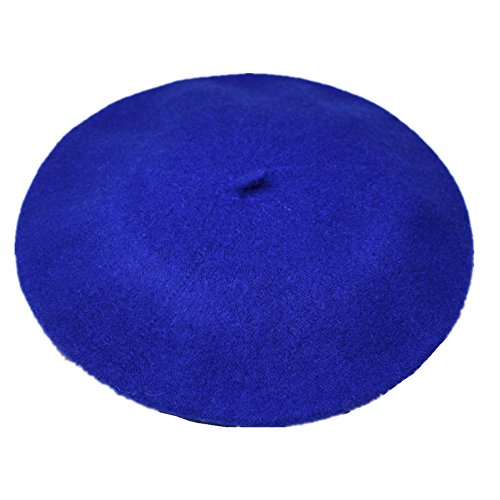 JOYHY Womens Solid Color Classic French Style Beret Beanie Hat Royal Blue