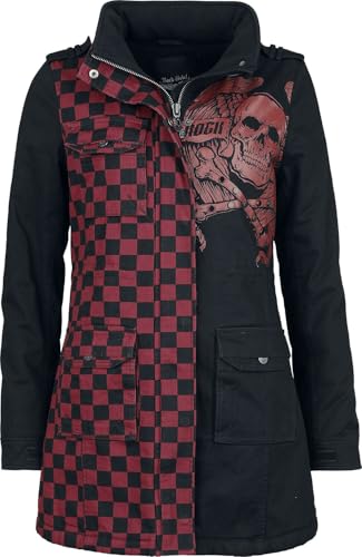 Rock Rebel by EMP Damen schwarze Winterjacke mit kuschelig warmen Teddyfell L