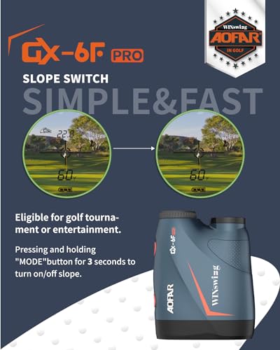 AOFAR GX-6F PRO Golf Rangefinder with Slope Switch, Legal for Tournament Use, 600 Yards Range, Flag Lock & Vibration, Waterproof & Portable Design, High-Precision Accurate - Image 3
