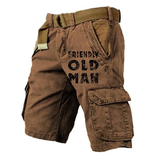 Générique Cargo Short Homme, Short Court Militaire Homme Multipoches - Taille Élastique - Vintage - Coupe Ample - Short Course a Pied Léger Haute Utilité Grande Capacité De Rangement