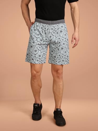 Image of BULLMER Regular Fit Cotton Blend Summer Shorts for Men - Pack of 1 | Printed Shorts for Men Onion