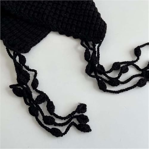 Bonnet au crochet mignon cadeau d'hiver original style ethnique avec pompon pour fille - 8