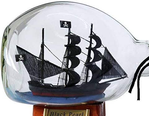Miniatura 2 de Hampton Náutico Negro Perla Pirata Barco en una botella de cristal 7" - Modelo Pirata - Modelo Barco