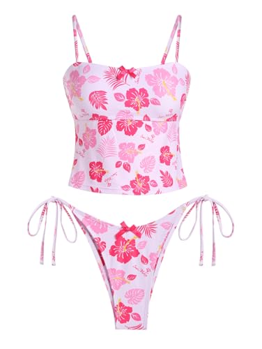 Tankini rayé femme seamoly maillot de bain 2 pièces tankini de plage réglable