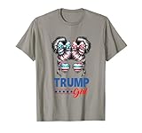 Photo Gallery trump girl messy bun divertente voto trump elezione bandiera americana maglietta Photo Gallery trump girl messy bun divertente voto trump elezione bandiera americana maglietta