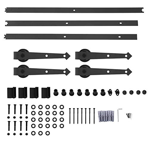 Trilho Suspenso para Porta de Celeiro de Aço Carbono de Porta Dupla de 8 Pés, Material de Aço Carbon