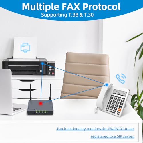 Image of FLYINGVOICE FWR8101 Analog Telephone Adapter, VoIP Adapter with 1 FXS Port, AP & Repeater Mode, 2.4GHz 300Mbps Wi-Fi, Supports T.38 Fax Protocol, Ideal for PBX, SMB, Remote Work & Business Travel
