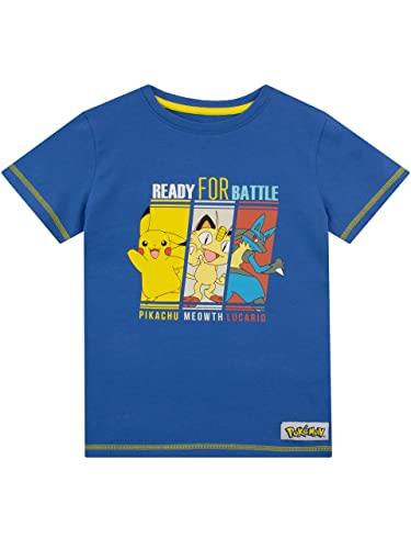 Pokemon Camiseta para Niños Azul 8-9 Años