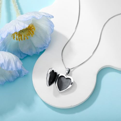 SOULMEET Heart Shaped Cross Locket Necklace That Holds 2 Pictures Photo Keep Someone Near to You Sterling Silver Custom Jewelry Personalized Locket Pendant4