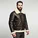 ADS Fashion Jackets Men's RAF B3 Aviator Sheepskin Leather Jacket with Fur Collar & Adjustable Waist Belt – Mens Bomber Jacket - 3XL