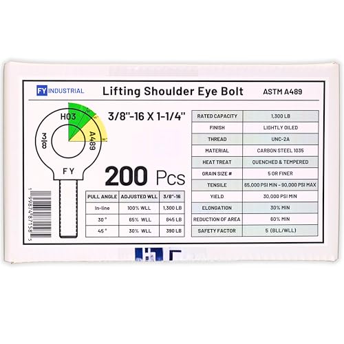 Image of Bulk Carton of 200 Pcs Lifting Shoulder Eye Bolts 3 /8 inch-16 X 1-1 /4 inch