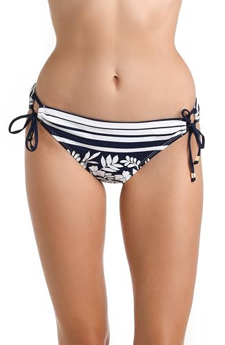 La Blanca Women's Side Tie Hipster Swimsuit Bottom, Indigo//Beach Bungalow, 12