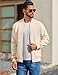 COOFANDY Mens Fashion Jacket Casual Lightweight Jacket Flight Bomber Jacket With Pockets Beige, Medium