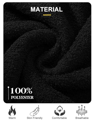 Mens Winter Pajamas Set Soft Warm Round Collar Long Sleeve Sleepwear Comfy Loungewear Pjs with Pockets4