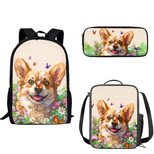 Sac à dos rigolo chien floral pour l'école, l'accessoire préféré des enfants