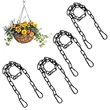 4 Stück Edelstahlkette Schwarz,Kette mit Karabiner 0.5m Metallkette, Aufhängekette Edelstahlkette,Kette für Zauntore, Gartentore und Türen von Tierkäfigen