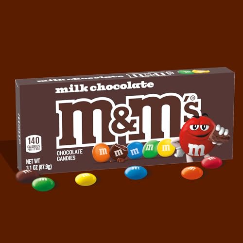 M&M'S Milk Chocolate Candy Movie Theater Box, 3.10 Ounce (Pack of 12)