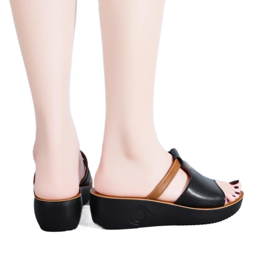 Slippers for Women Wearing Genuine Leather Flat Bottomed Sandals for Women Wearing Versatile Sandals(37)3