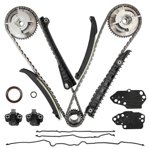 Image of 5.4L Timing Chain Kit Cam Phaser Camshaft Drive Phaser Repair Kit Compatible With Ford Expedition F-150 F-250 F-350 Super Duty Lincoln Mark LT Navigator 3V 24 Valve 2004-2013 Replace 3R2Z-6A257-DA