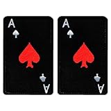 Tuyatezhi 2 Packs Ace of Spades Death Ace Card Combat Patch,Hook and Loop Embroidered Fasteners ACE Funny Patch for Clothes,Backpacks,Caps,Jeans,Hats,Vests,Uniform