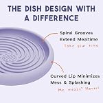 Lick Dish - Silicone Lick Mat + Slow Feeder for Cats & Small Dogs - Non-Slip Design with Suction Cups - Dishwasher Safe, Extends Mealtime, Reduces Anxiety (Periwinkle) - Image 4