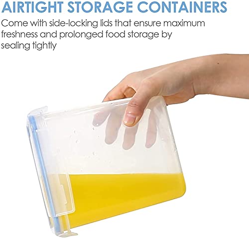 Image of Kitchen Storage Container Set of 1pc Food Safe & BPA Free Plastic Kitchen Containers and Jars 500ml Cereal Dispensers Airtight Fridge Container with Leakproof Lid (0.5L, Rectangular, Transparent)