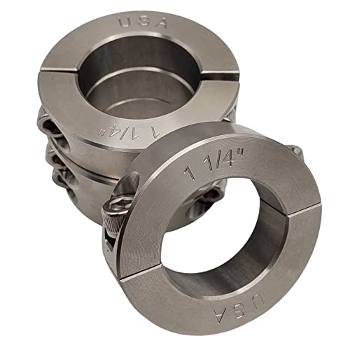 Coastal Shaft Collars - 1.25' Bore Diameter - Clamping Two Piece Shaft Collar - 303 Stainless Steel...