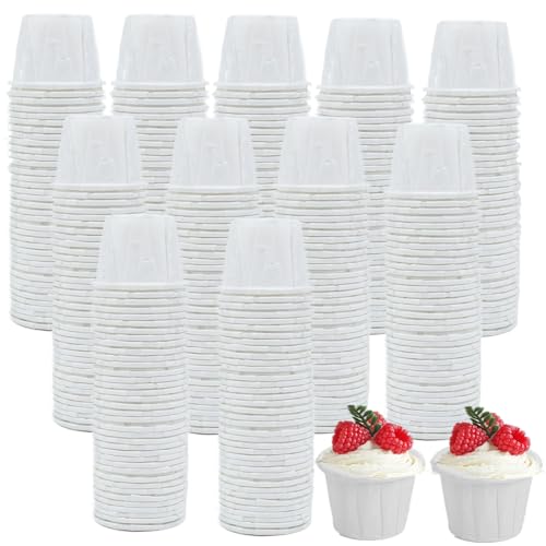 HningBuyox 1000 Pack Paper Sample Cups, 0.75oz Small Med Cup for Tasting, Mini PaperCups with Water Proof Lining, Souffle Portion Cups for Dessert, Souffle, Jello Shots, Juice