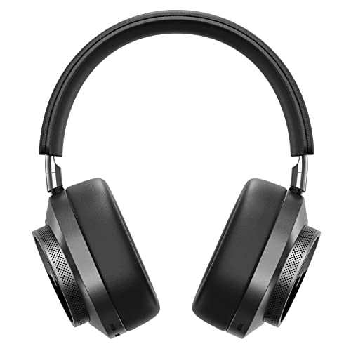 Image of MASTER & DYNAMIC MW75 Active Noise-Cancelling (ANC) Wireless Headphones n Bluetooth Over-Ear Headphones with Mic, Gunmetal /Black Leather